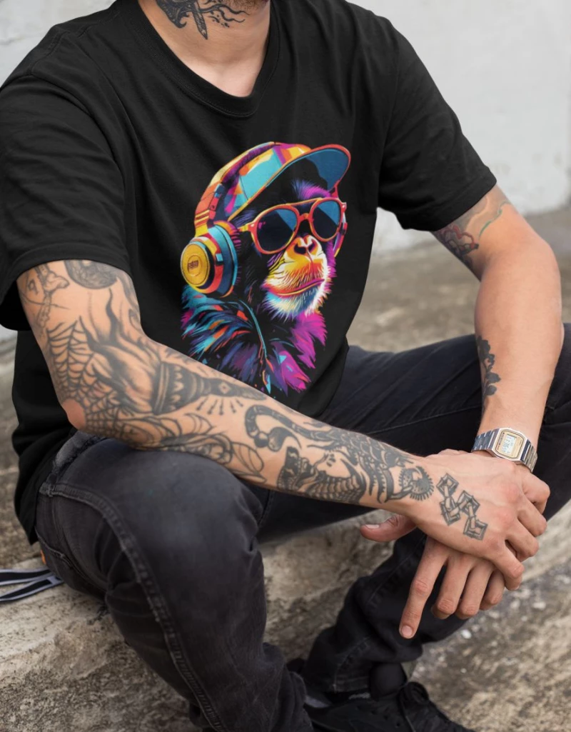 Funky Monkey T-Shirt - BLACK