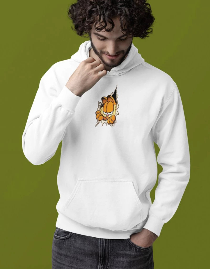 Garfield Φούτερ με Κουκούλα - BLACK