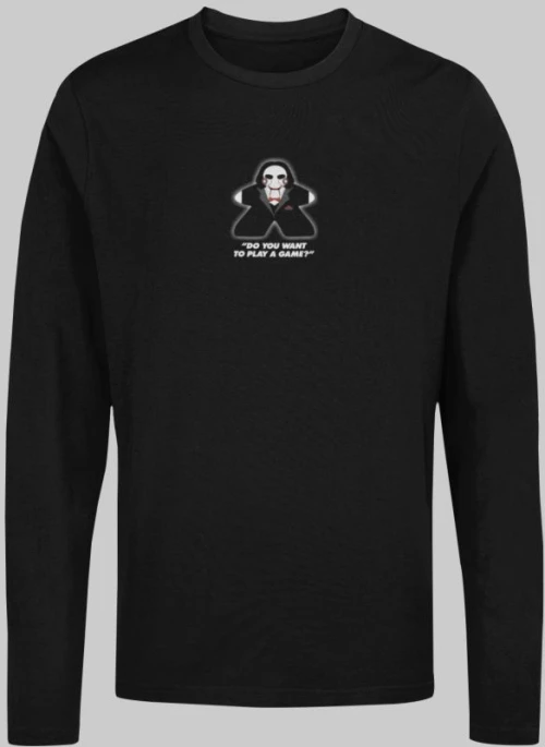 Jigsaw Meeple Μακρυμάνικο T-Shirt - BLACK