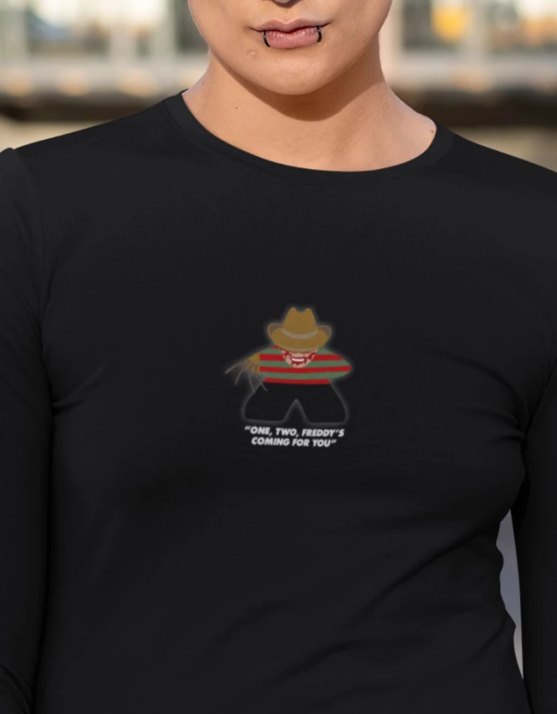 Freddy Krueger Meeple W Μακρυμάνικο T-Shirt - BLACK