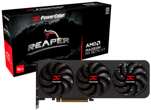 PowerColor Radeon RX 9070 XT Reaper 16GB (black, RDNA4, GDDR6, 3x DisplayPort, 1x HDMI) EU