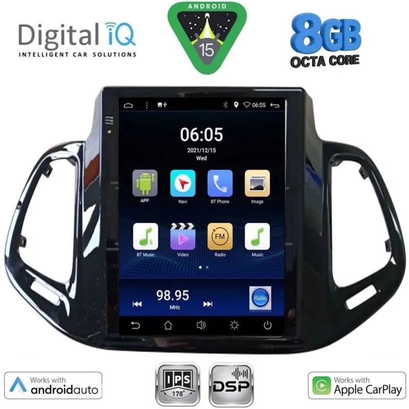 DIGITAL IQ BXF 7878_CPAA TESLA STYLE for JEEP COMPASS mod. 2017-2021 DIGITAL IQ BXF 7878_CPAA