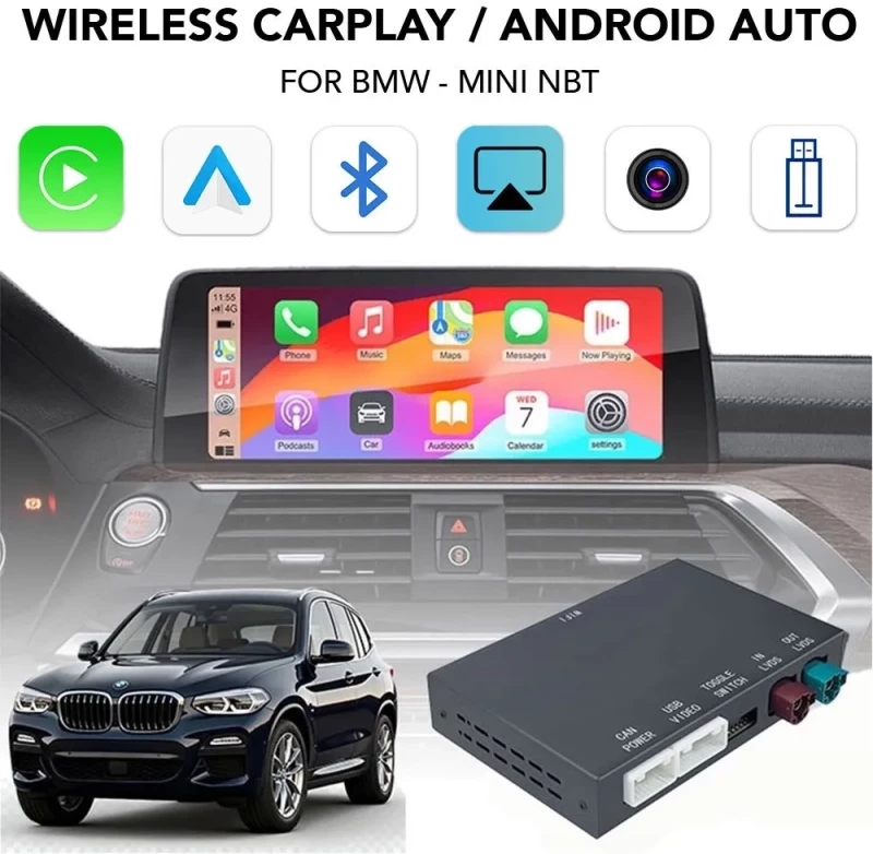 DIGITAL IQ BM 005W CPAA (WIRELESS CARPLAY / ANDROID AUTO BOX for BMW- MINI with NBT system - 2 cameras FRONT - REAR) DIGITAL IQ BM 005W CPAA