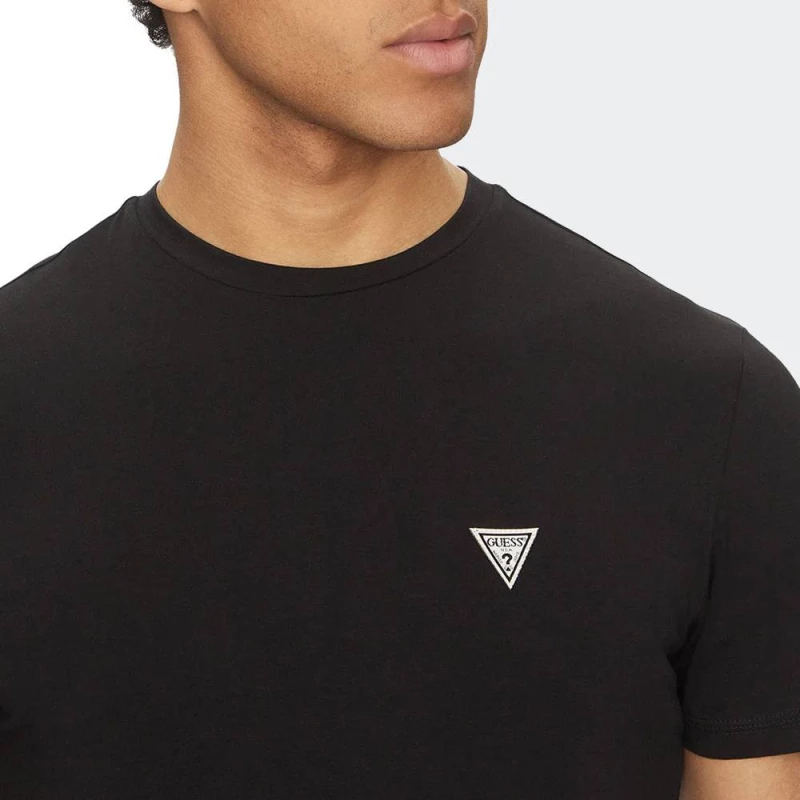 GUESS JOE SINGLE CREW NECK - ORGANIC LIGHT STRETCH JERSEY - U5GM11K6YW1-JBLK