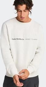 FUNKY BUDDHA Men's Crew Neck Sweater - FBM012-008-06-MIST