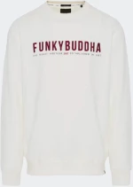 FUNKY BUDDHA Men's Crew Neck Sweater - FBM012-004-06-OFF-WHITE