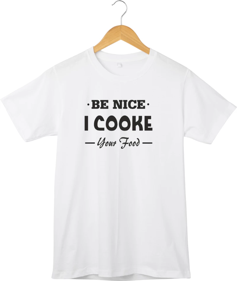 Ανδρική Μπλούζα Κοντομάνικη Be Nice I Cooke-Your Food TSC210-Λευκό