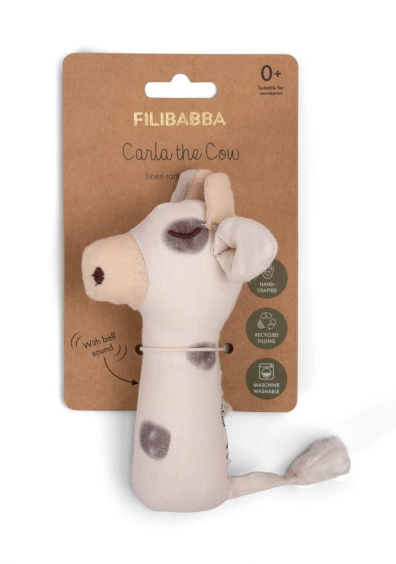 Κουδουνίστρα Υφασμάτινη Filibabba Linen Cow
