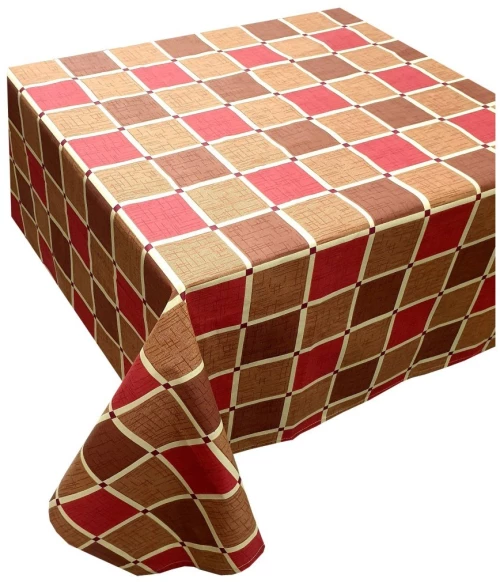 Τραπεζομάντηλο ΚΟΜΒΟΣ Καρό Design-2 Red 140x180
