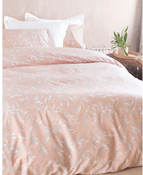 Σετ Σεντόνια Μονά με Λάστιχο 3 Τεμαχίων Rythmos Loreta Ροζ 105x205+25