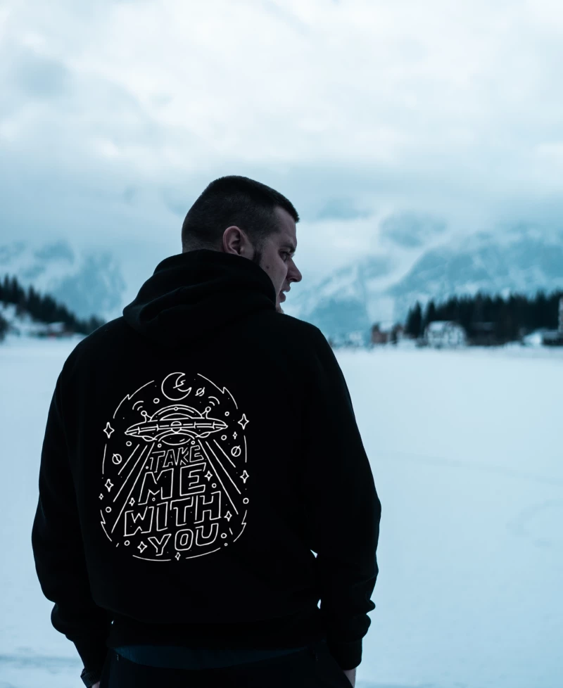 Φούτερ Με Τύπωμα Take Me With You HOOD918-Μαύρο