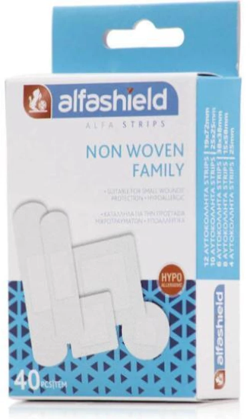 ALFASHIELD Non Woven Family Strips Αυτοκόλλητα Επιθέματα Σε 5 Μεγέθη, 40 Tεμάχια