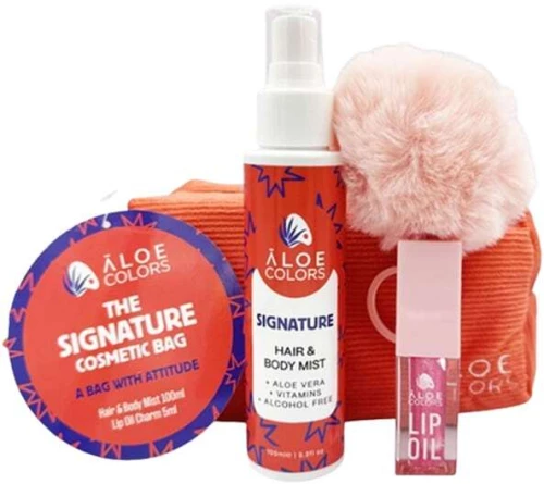 ALOE+COLORS Promo The Signature Cosmetic Bag Mist Μαλλιών & Σώματος 100ml, Έλαιο Χειλιών Charm, 5ml & Νεσεσέρ