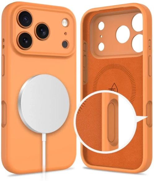 Tech-Protect Silicone MagSafe Back Cover iPhone 17 Pro Max - Cosmic Orange