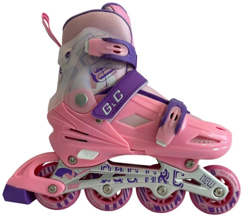Αυξομειούμενα Roller GC BW125 ΣΕΤ 4 ΣΕ 1 INLINE SKATES  Ροζ/Μωβ- Small(31-34)