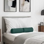 vidaXL Μαξιλάρια Στήριγμα 2 pcs Σκούρο Πράσινο Ø 15 x 40 εκ ύφασμα