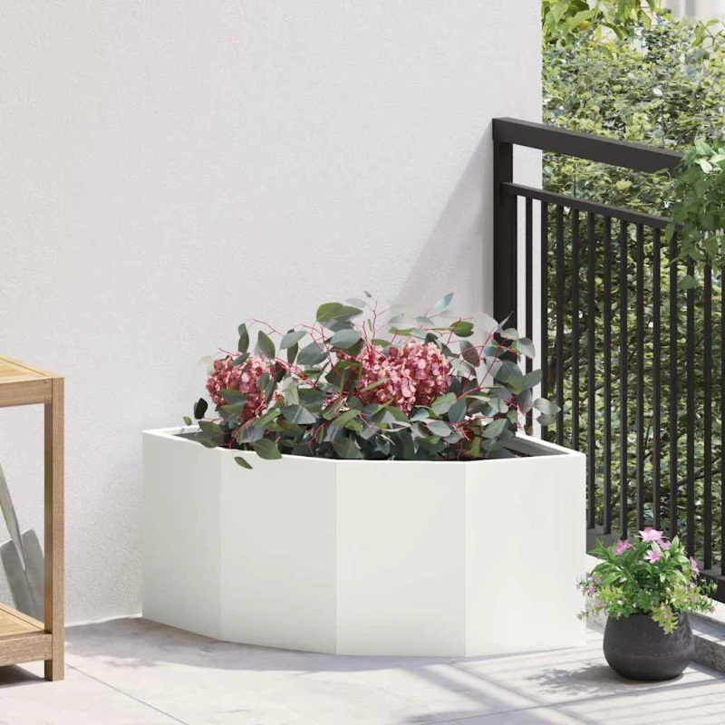 vidaXL Γωνιακό Ροδόδεντρο Λευκό 60 x 60 x 35 cm Ατσάλι