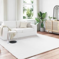 vidaXL Χαλιά Ψεύτικου Κουνελιού Olite Λευκό 240 x 240 cm Πολυεστέρας