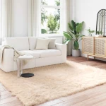 vidaXL Ψεύτικο Δέρμα Προβάτου Χαλί Tafalla Μπεζ 240 x 240 cm