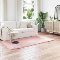 vidaXL Ψεύτικο Δέρμα Προβάτου Χαλί Tafalla Ροζ 100 x 200 cm