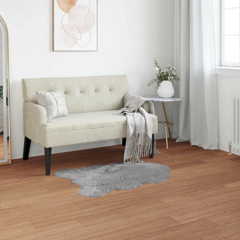 vidaXL Ψεύτικο Δέρμα Προβάτου Χαλί Tafalla Γκρι 80 x 120 cm