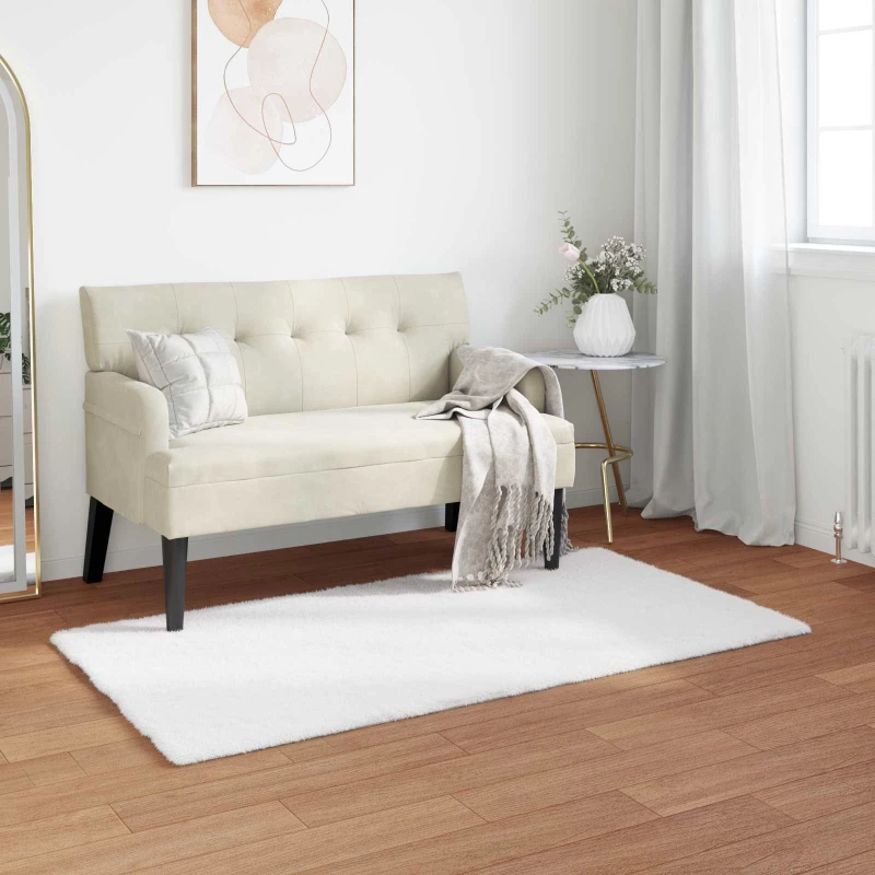 vidaXL Χαλιά Ψεύτικου Κουνελιού Olite Λευκό 60 x 110 cm Πολυεστέρας