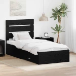 vidaXL Σκελετός Κρεβατιού Μαύρη Οξυά 90 x 200 cm Επεξεργασμένο ξύλο
