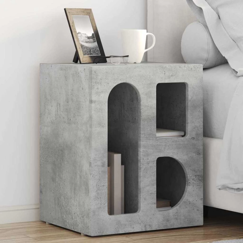 vidaXL Κομοδίνο Σκυρόδεμα Γκρι 40 x 35 x 50 εκ. Επεξεργασμένο ξύλο