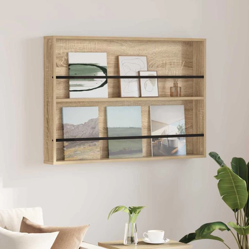 vidaXL Ράφι Περιοδικών Δρύς Sonoma 100 x 12 x 70 εκ Επεξεργασμένο ξύλο