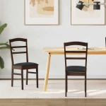 vidaXL Καρέκλα τραπεζαρίας 2 pcs Ανοιχτό Καφέ και Μαύρο