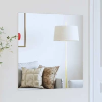 vidaXL Καθρέφτης τοίχου τετράγωνο 60 x 60 cm σκληρυμένο γυαλί