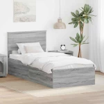 vidaXL Σκελετός Κρεβατιού Γκρίζο Σονομα 75 x 190 cm Επεξεργασμένο ξύλο