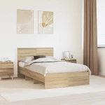 vidaXL Σκελετός Κρεβατιού Δρύς Sonoma 120 x 123 εκ. Επεξεργασμένο ξύλο