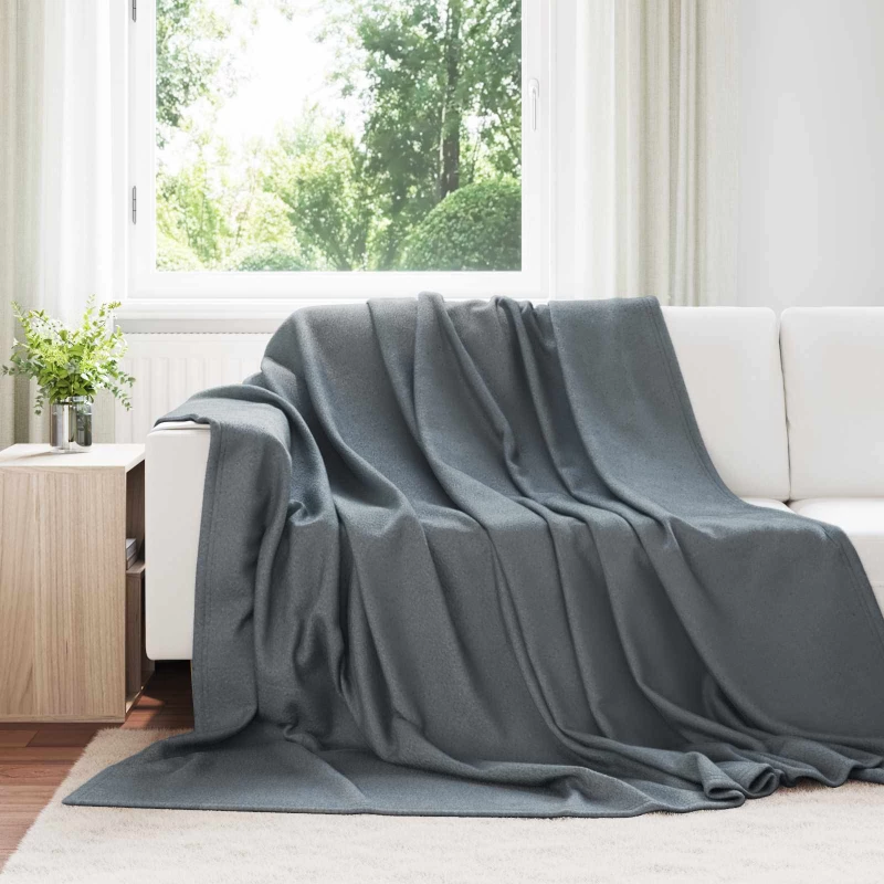 vidaXL Ριχτάρια 24 pcs Σκούρο Γκρι 270 x 240 cm Μαλλί