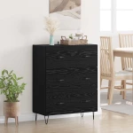 vidaXL Πλαϊνό γραφείο με συρτάρι Μαύρη Οξυά 69,5 x 34 x 90 εκ.
