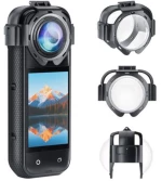 For Insta360 X5 PULUZ Snap-on Optical Tempered Glass Lens Guard Protective Cover (Transparent)