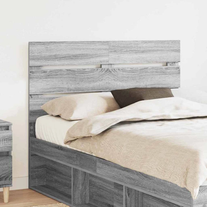 vidaXL Κεφαλάρι με κεφαλάρι Γκρίζο Σονομα 135 cm Επεξεργασμένο ξύλο