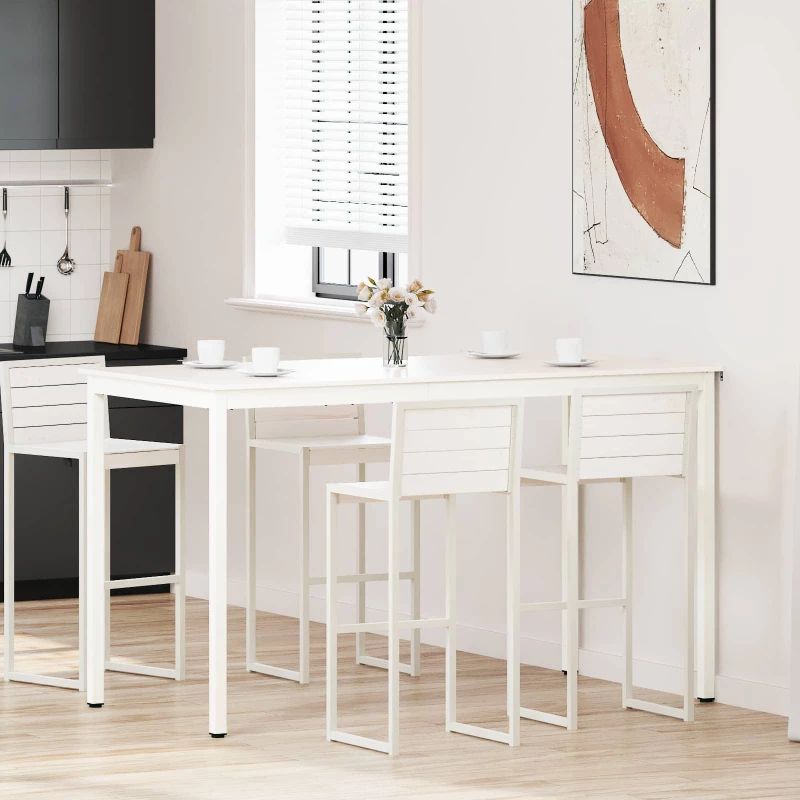 vidaXL Τραπέζι μπαρ Λευκό 110 x 55 x 105 εκ. Στερεά ξυλεία πεύκου