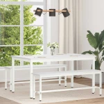 vidaXL Τραπεζαρία Λευκό 150 x 90 x 75 cm Στερεά ξυλεία πεύκου