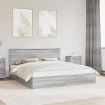 vidaXL Κρεβάτι Αποθήκης Γκρίζο Σονομα 180 x 200 cm Επεξεργασμένο ξύλο