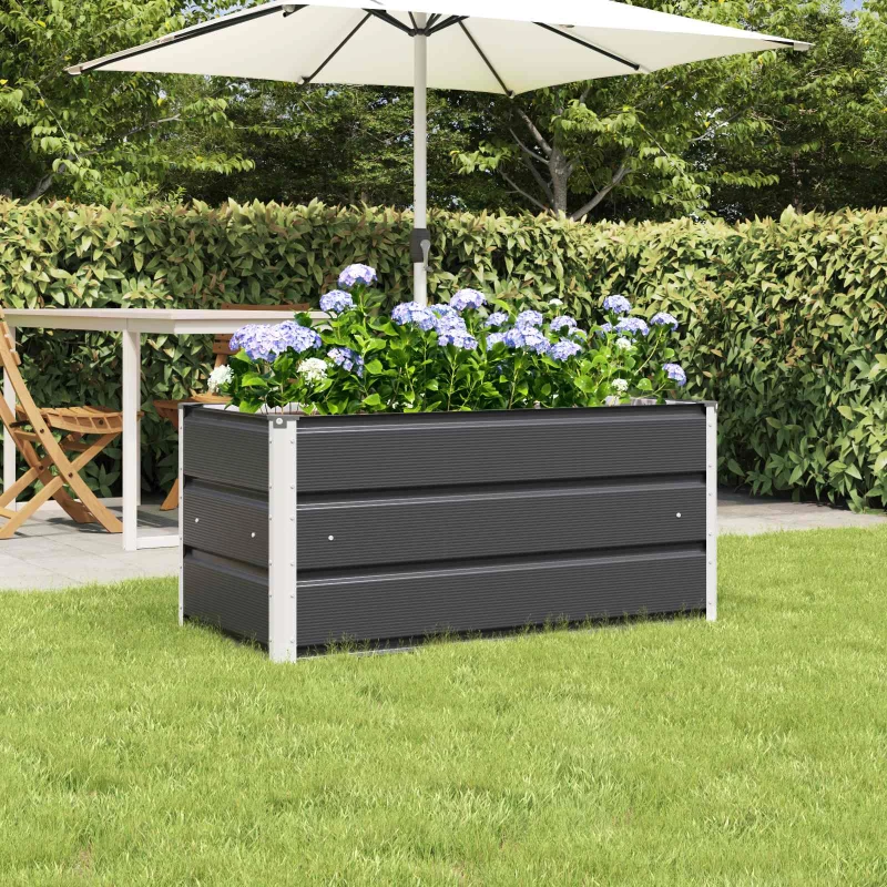 vidaXL Γλάστρα Ανθρακί 100 x 50 x 45 cm Επικαλυμμένος Χάλυβας