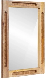 vidaXL Καθρέφτης Μπάνιου Καφέ 50 x 70 x 3 εκ. Στερεό ξύλο μάνγκο