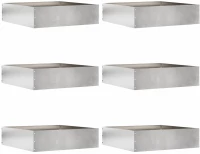 vidaXL Περίγραμμα γκαζόν 6 pcs Ασημί 50 x 50 x 13 εκ Ανοξείδωτο ατσάλι