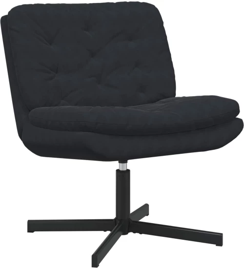 vidaXL Γυριστή Χαλαρωτική Καρέκλα Μαύρο 63 x 75 x 76 εκ Βελούδο