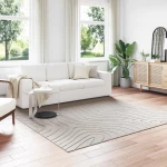 vidaXL Χαλιά χώρου τετράγωνο Κρεμ 240 x 240 cm
