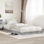 vidaXL Κρεβάτι δαπέδου Γκρίζο Σονομα 90 x 190 cm Επεξεργασμένο ξύλο