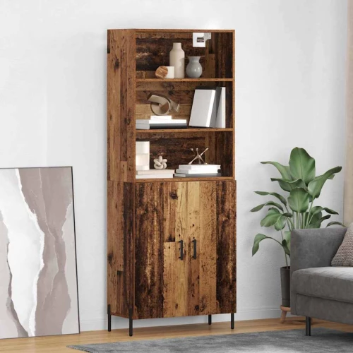 vidaXL Highboard Παλιό Ξύλο 69,5 x 32,5 x 180 εκ Επεξεργασμένο ξύλο