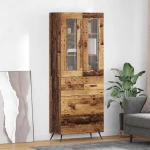 vidaXL Υψηλός Ντουλάπι με Ράφι 2 pcs Παλιό ξύλο Επεξεργασμένο ξύλο
