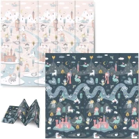 Nukido Baby Play Mat NK-340 - Αντιολισθητικό Αναδιπλούμενο Παιδικό / Βρεφικό Χαλάκι Δύο Όψεων για Δραστηριότητες / Παιχνίδι από Αφρό XPE - 200 x 180 x 1cm - Kingdom (5903890612955)