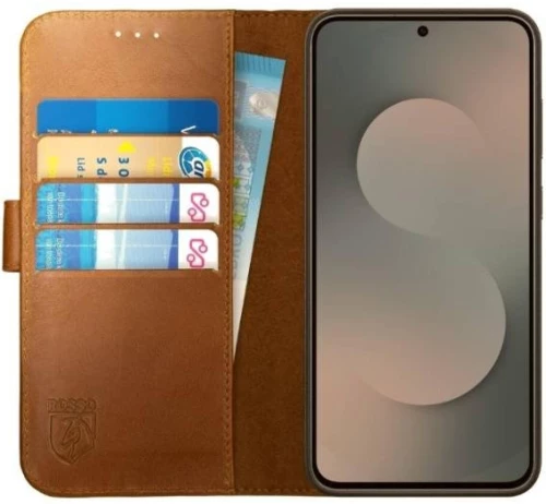 Θήκη Samsung Galaxy S25 FE Rosso Deluxe Δερμάτινο Πορτοφόλι - Brown (8719246494086)